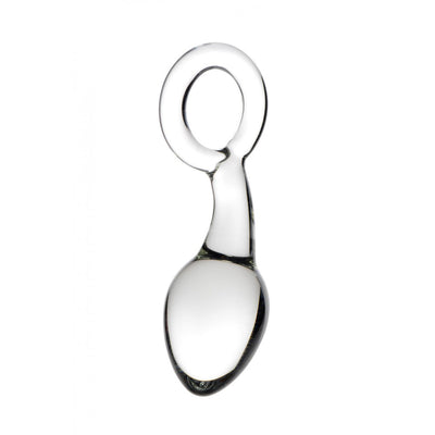 Devi Glass Butt Plug With Ring Handle By XR Brands