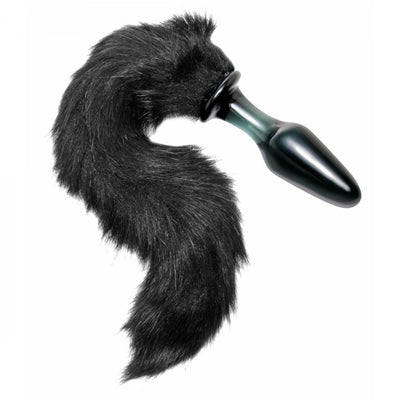 Midnight Fox Glass Butt Plug With Tail By XR Brands