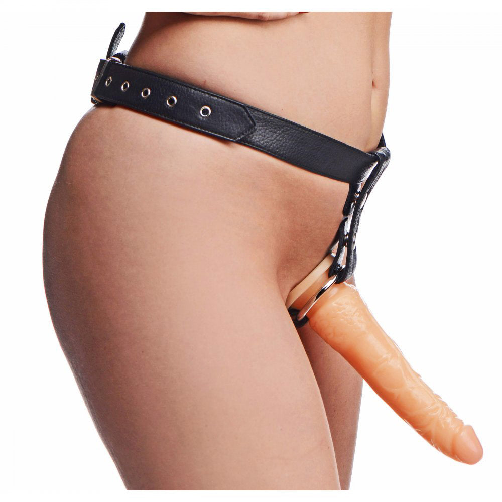 Slim Leather Strap On Harness Kit with Dildo