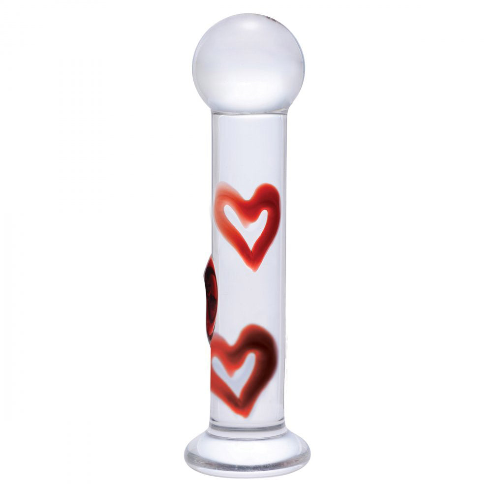Lil Hearts Glass Dildo Universal 4 Inch By XR Brands