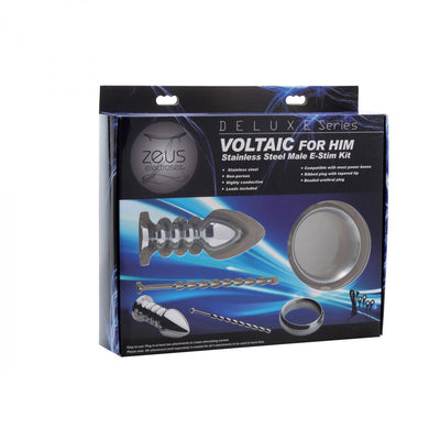 Zeus Deluxe Series Voltaic Stainless Steel Male E-stim Kit