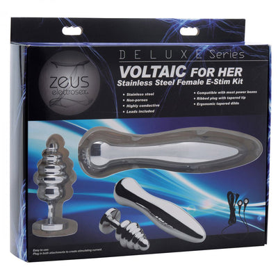 Zeus Deluxe Series Voltaic Stainless Steel Female E-stim Kit