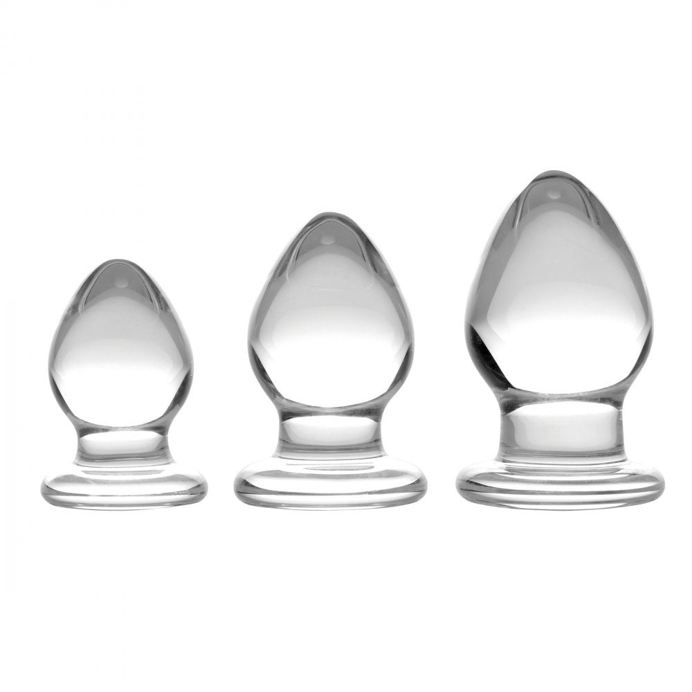 Triplets Glass Butt Plug Set 3 Piece By XR Brands