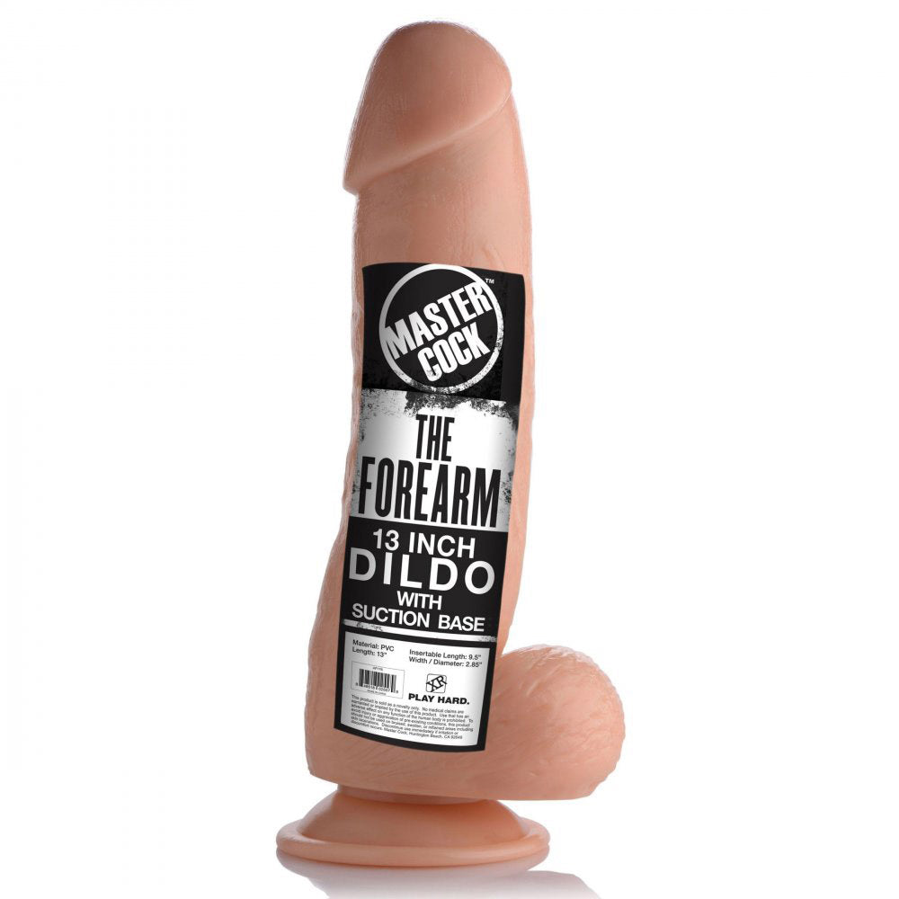 The Forearm 13" Dildo with Suction Base Flesh