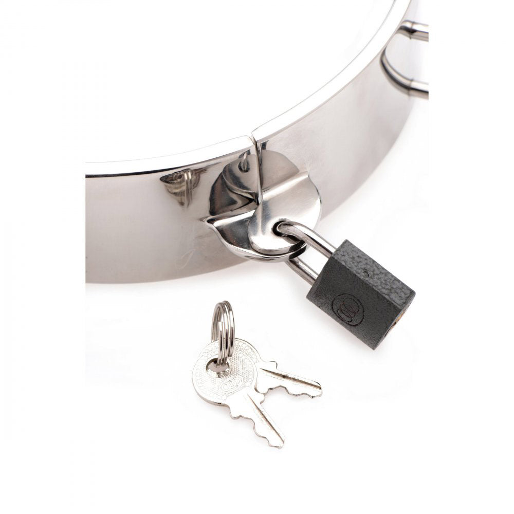 Stainless Steel Locking Bondage Collar