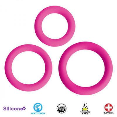 Love Ring Trio Silicone Cock Rings