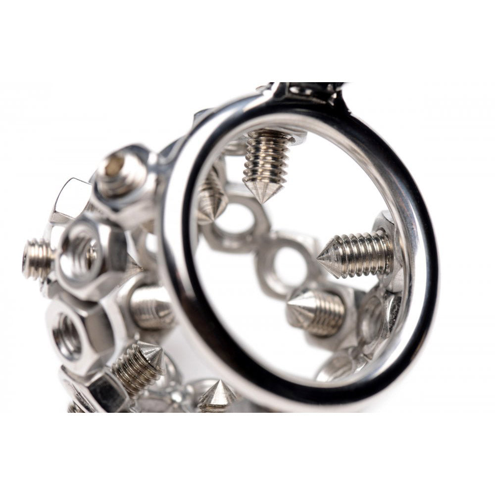 Stainless Steel CBT Male Chastity Cage With Spikes