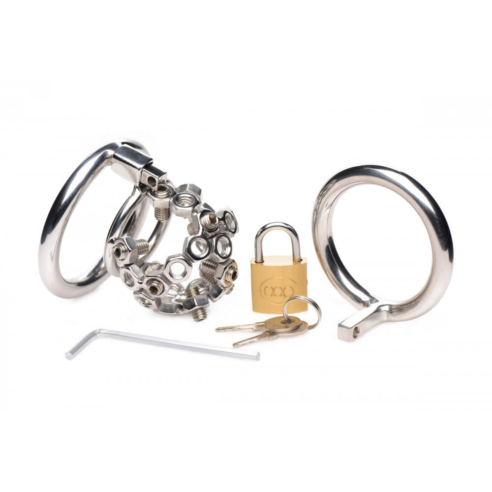 Stainless Steel CBT Male Chastity Cage With Spikes