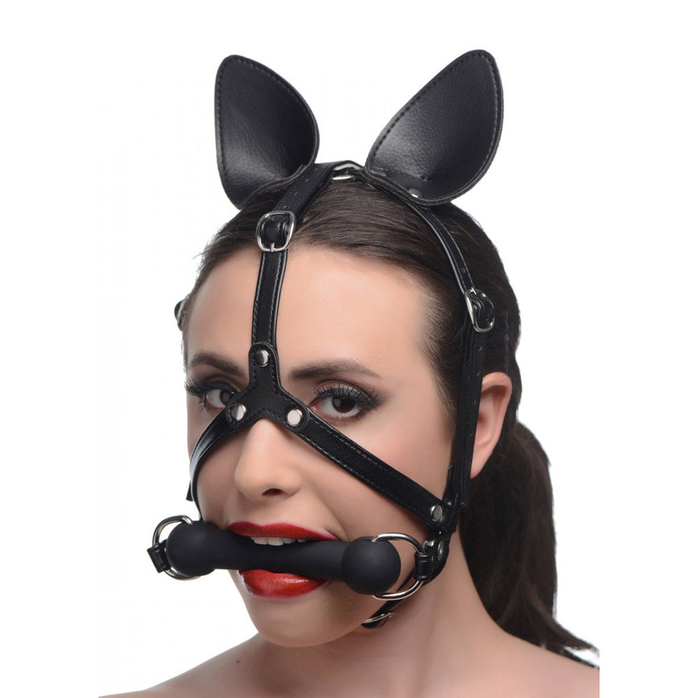 Dark Horse BDSM Head Harness with Silicone Bit