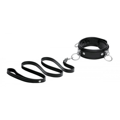 Isabella Sinclaire 3 Ring Leather Collar with Leash