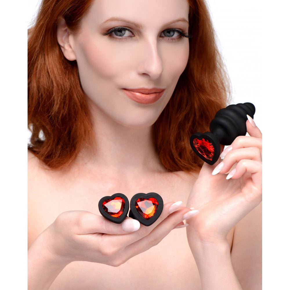 Isabella Sinclaire Heart Gem Silicone 3 Piece Anal Plug Set