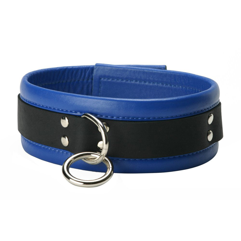 Blue Mid-Level Leather Collar