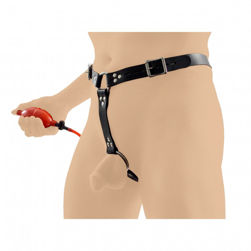 Locking Butt Plug Harness with Inflatable Butt Plug